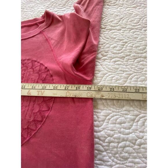 Style & Co. Sweatshirt Pink Heart Embroidered  Long Sleeve Fall Size XS - Picture 9 of 10